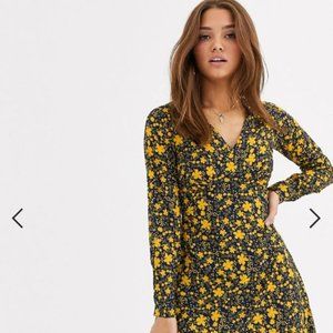 ASOS Mini Blue and Yellow Floral Tea Dress (NWT)